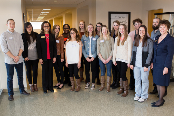 Students Posed Together with Dean Cary