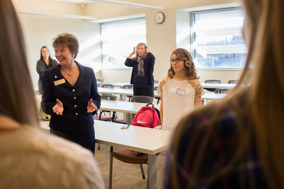 Dean Cary Talking to Students